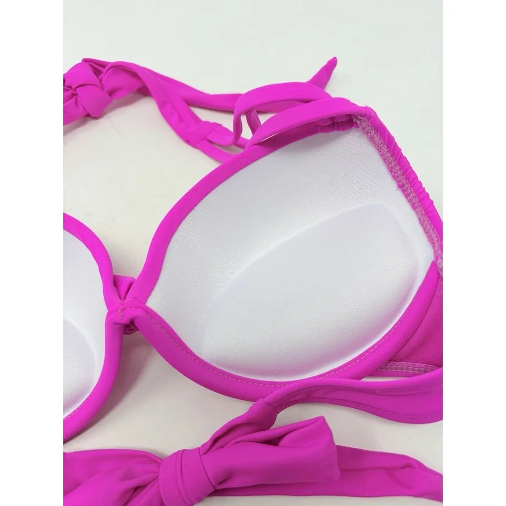 Salt + Cove Juniors Size Small Strappy Underwire Push-Up Bikini Top in Pink 1833